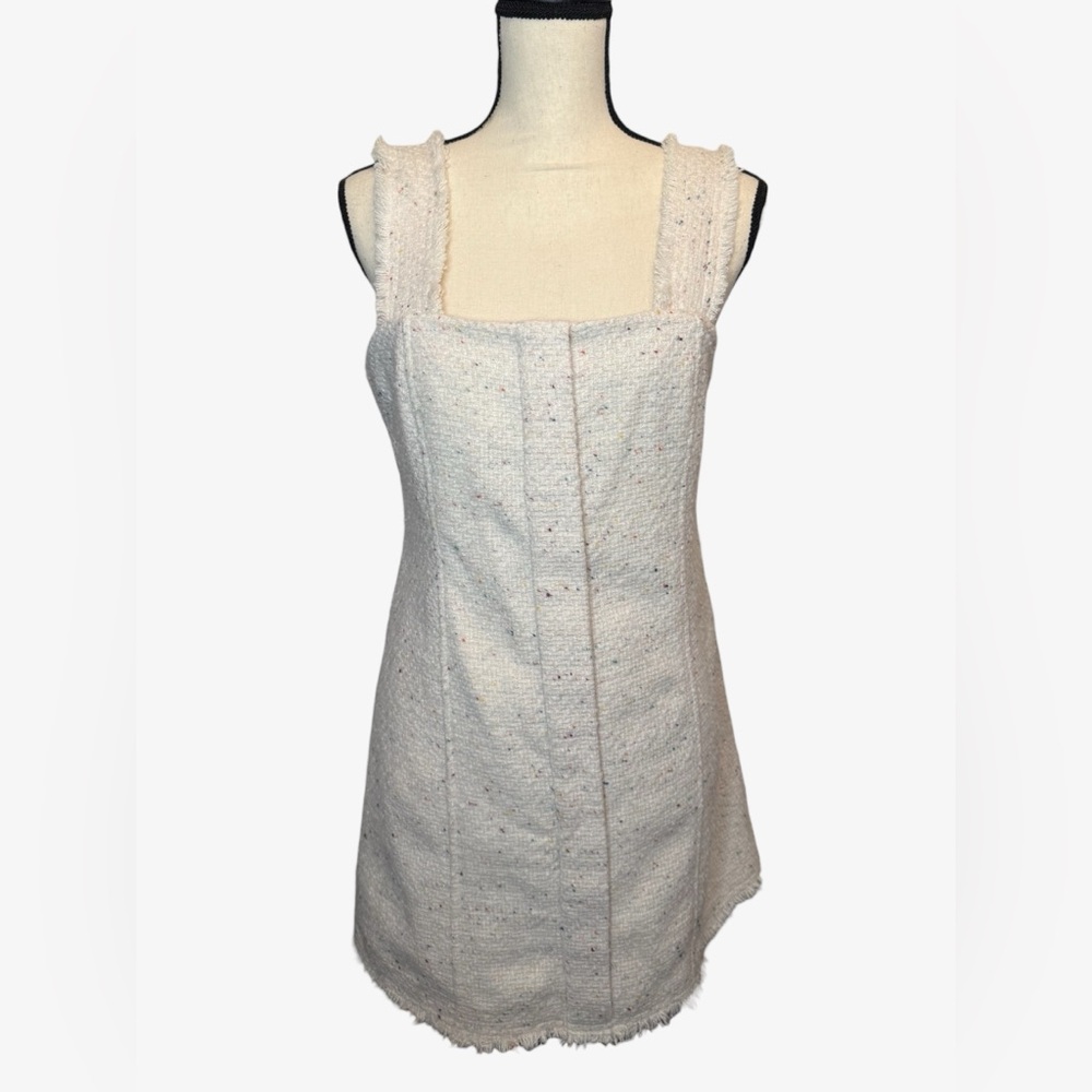 NWT House of Harlow 1960 Boho Tweed Boucle Mini Dress Women S